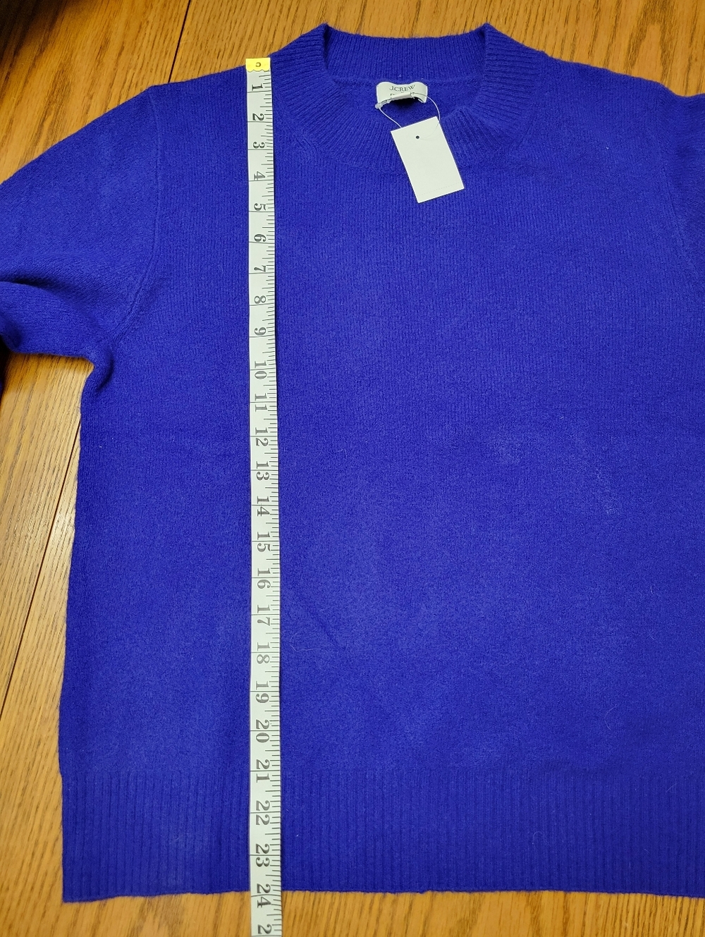 NWT J.Crew Extra Soft Textured Crewneck Sweater Azurite Blue Medium Wool Blend - Picture 10 of 11